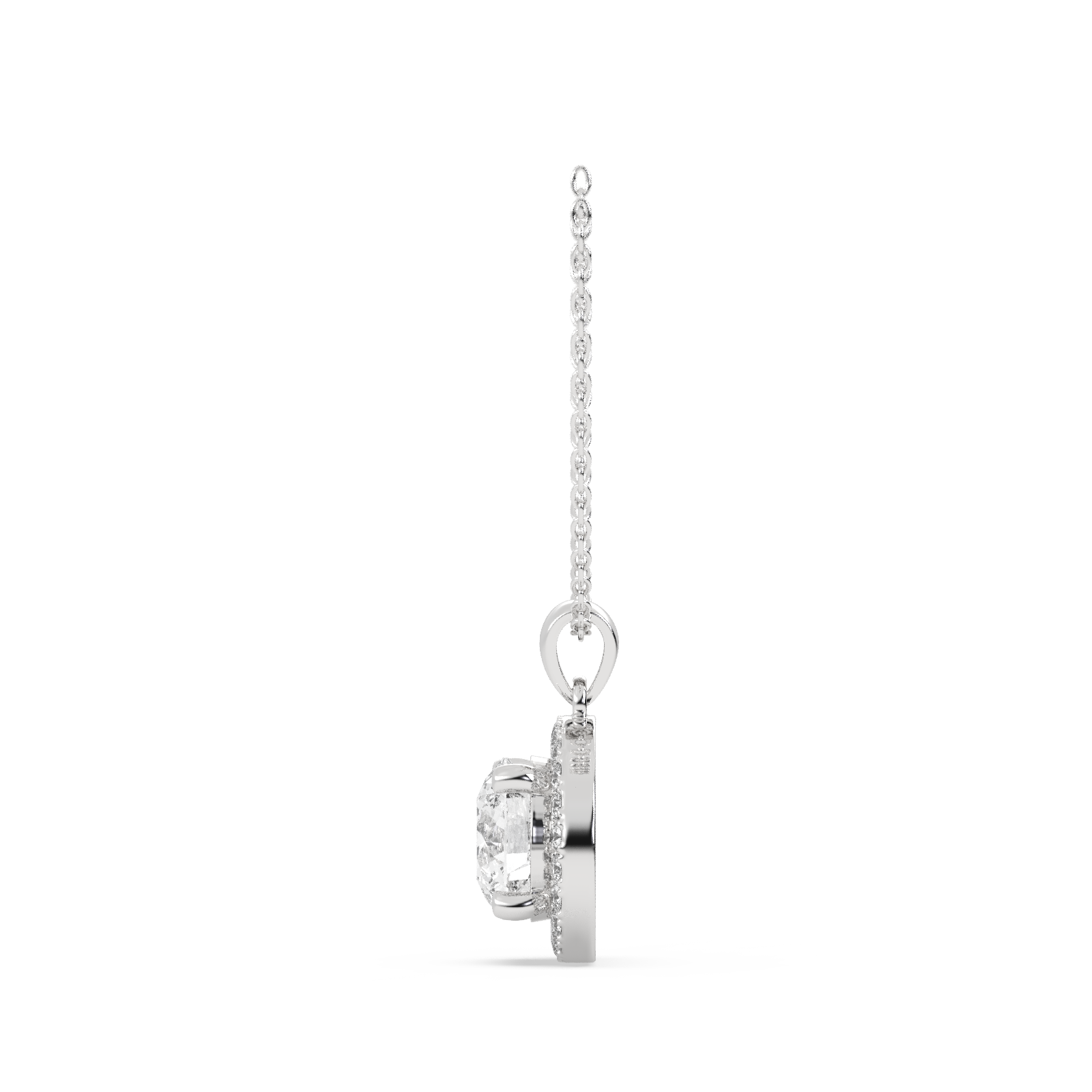 14k Wight Gold Studded 2.294 Carat Lab Grown Diamond Pendent Round Cut With D Color VS1 Clarity.